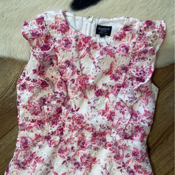 pink and white floral patterned Bardot Junior Kids dress - Picture 3 of 9